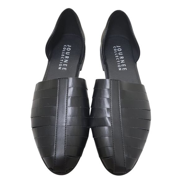 Journee Collection Women Anyah Slip On Two Piece Flats Size US 8M Black - Picture 3 of 4